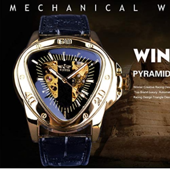 Fashion Mechanical Wrist Watch Triangle Dial - Picture 2 of 2